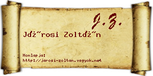 Járosi Zoltán névjegykártya